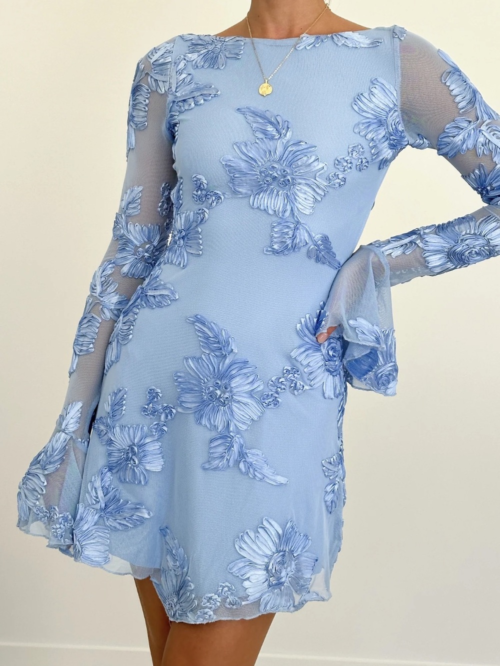 Billy j lanesia Light Blue Floral Mini Dress